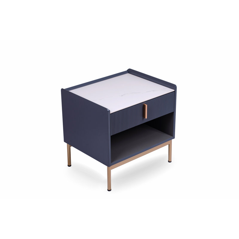 Edsel Stone Top End Table,Nightstand,Night Stand,Side Table