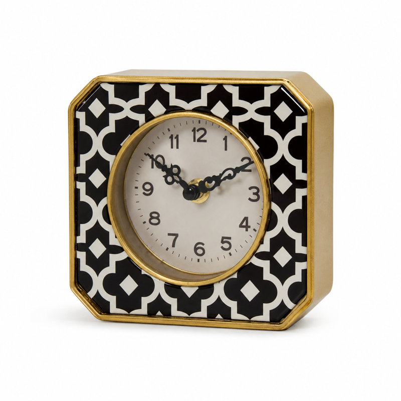 Industrial Analog Metal Quartz Movement / Crystal Tabletop Clock in