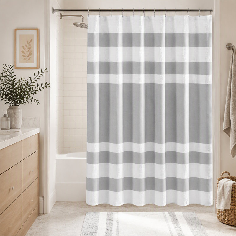 Shower Curtain With 3M Treatment Grey 72X84", 84"H x 72"W, Gray