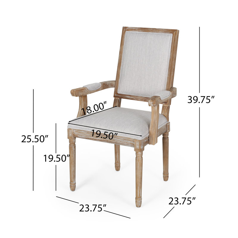Ethynn 19.5'' H Upholstered Armchair, Light Gray, Natural