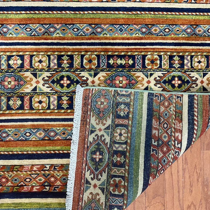  Handmade Khorjeen Kazak Wool Rug