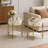End Table Set-Mid-Century Modern Marble Look Top End Side Round Table with Drawer