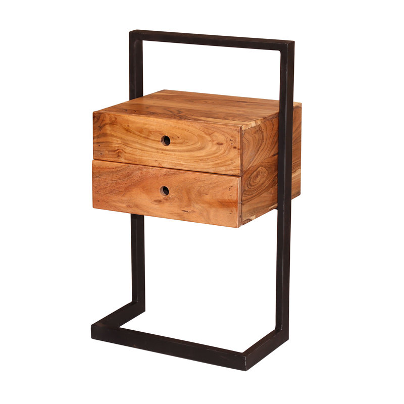 45cm W Steel Bedside Table