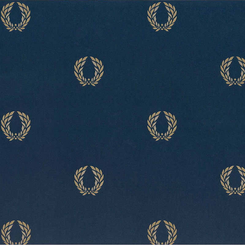 Rouleau de papier peint l 32,7 pi x p 20,5 po Bradyn, Bleu marine / doré métallique
