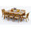 6 Seats 7 Pcs Grade-A Teak Wood Dining Set: 83" Rectangle Table And 6 Arbor Stacking Arm Chairs #11AB1806