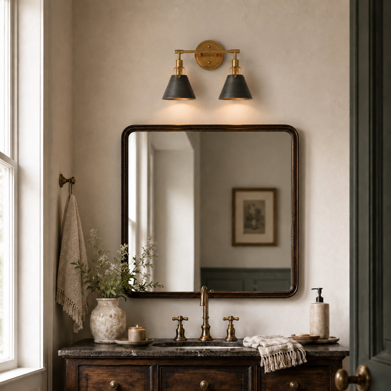 Bianco 2 - Light Dimmable Vanity Light, Gray/Gold