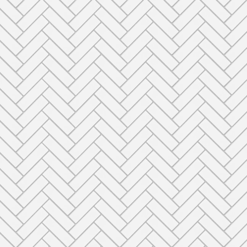 Metro Brick Herringbone 10-5/8 " x 12-1/2 " Porcelain Mosaic Floor and Wall Tile, Glossy White