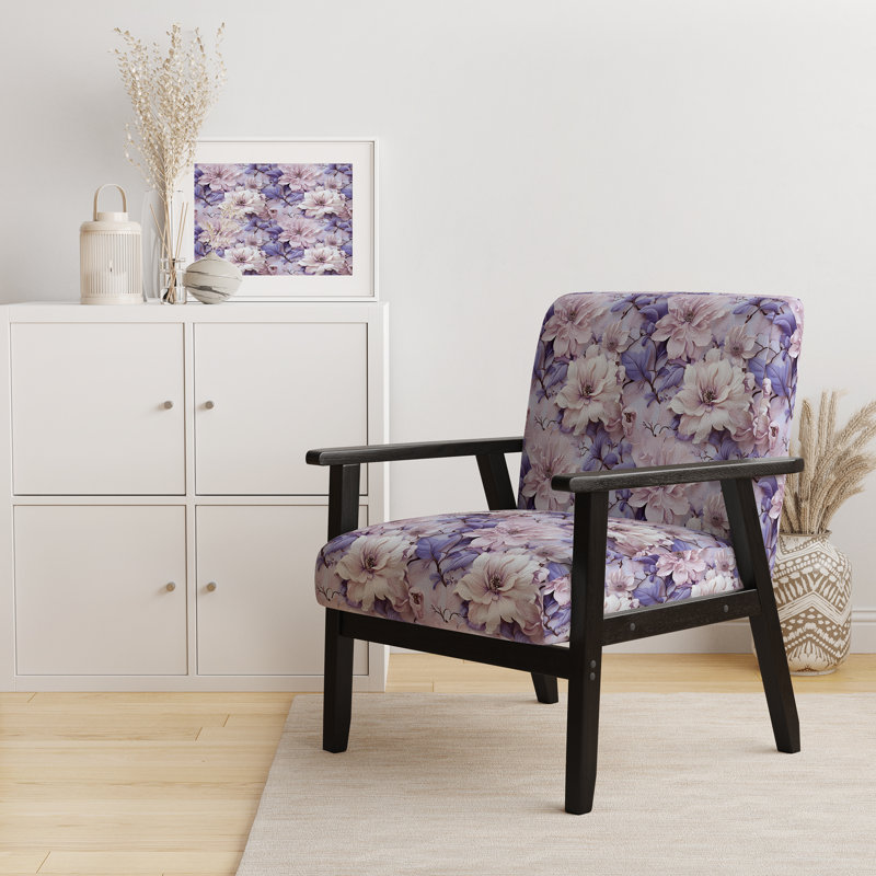 Chaise d'appoint florale Cobalt, Motif victorien élégance florale éthérée II