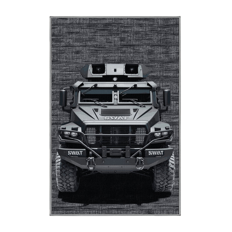 Tapis de transport gris lavable à la machine, Rectangulaire 2 pi x 3 pi