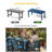 68.9" Rectangular Patio Outdoor Dining Table With Umbrella Hole-1103417300