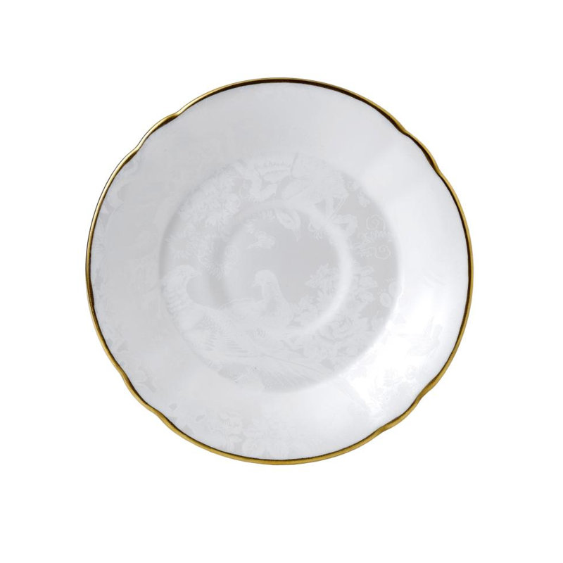 Aves Handmade Bone China Saucer, Pearl