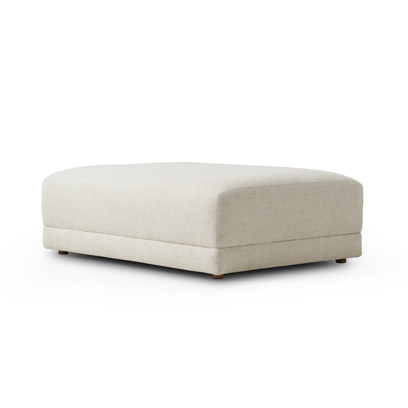 Toland None Ottoman, Cream Polyester Blend