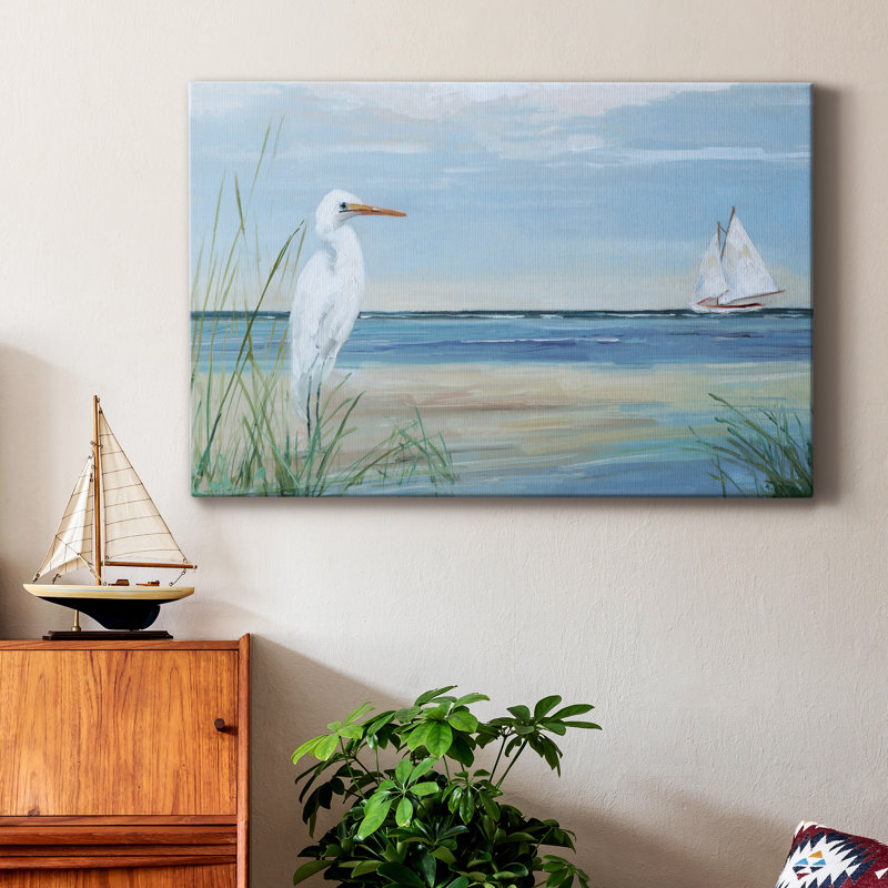 Héron d'été - reproduction sur toile, H 48 po x l 32 po x P 1 po