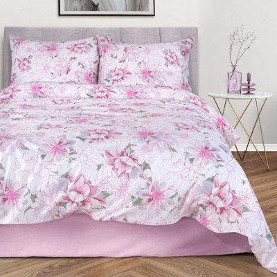East Urban Home Cotton Geometric Shapes and Floral Duvet Cover Set with Pillow Shams
