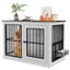 Mobilier de caisse pour chien en bois robuste - Cage intérieure indestructible avec plateau relevable - Table de bout décorative et meuble télé - À l'épreuve des grands, moyens, petits chiens XL