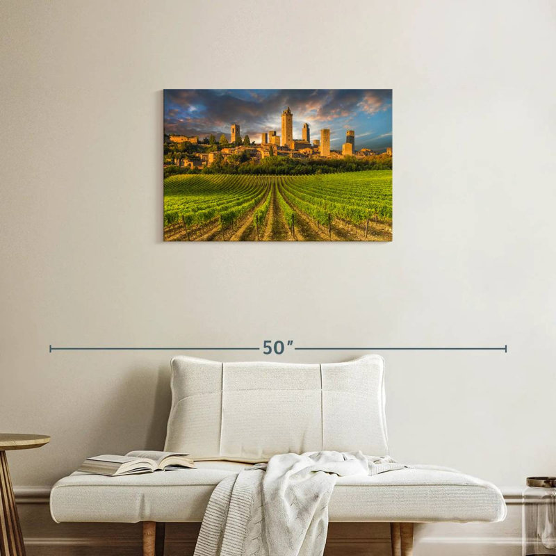 Ravi San Gimignano Sunset, 20" H x 30" W