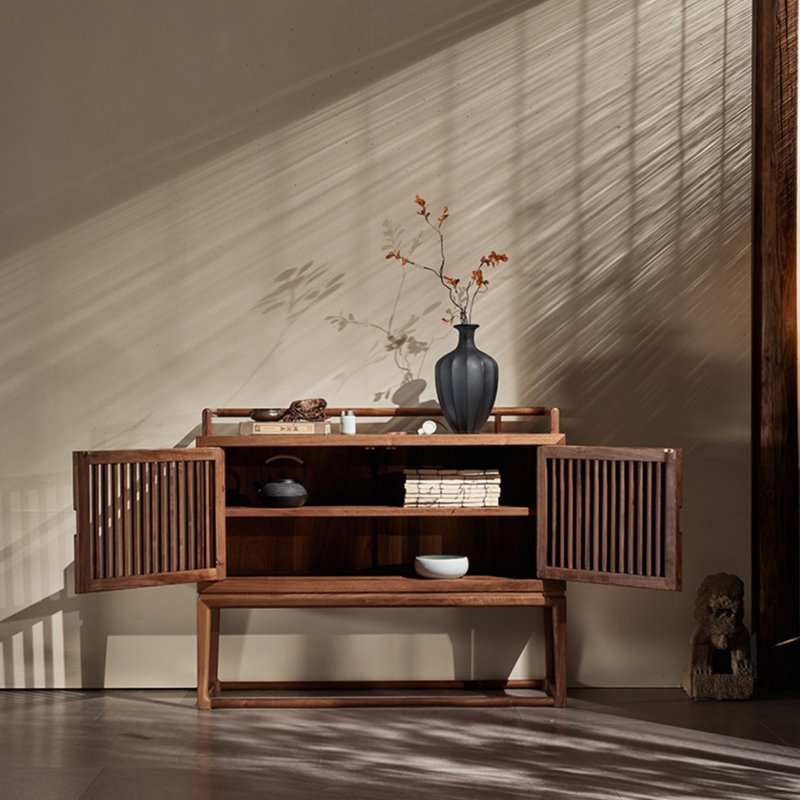 Floor To Ceiling Grille Door Accent Cabinet