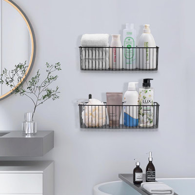 Black Metal Wire Toilet Paper Basket For Bathroom Storage And Organization