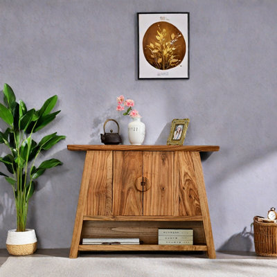 Solid Camphor Wood Console Cabinet