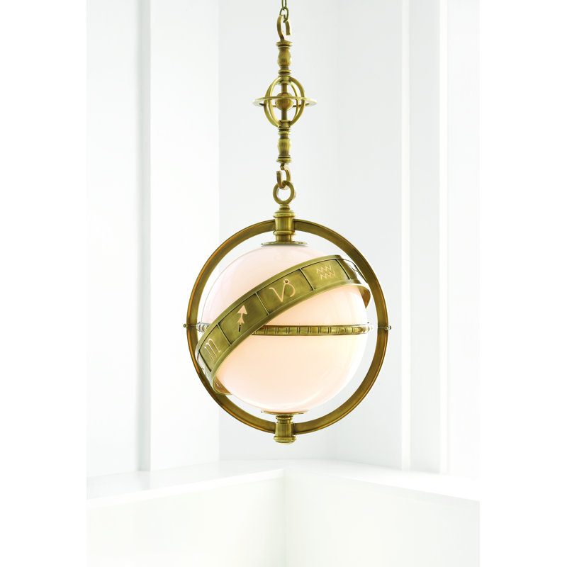 Chapman & Myers Zodiac Lantern, Antique-Burnished Brass