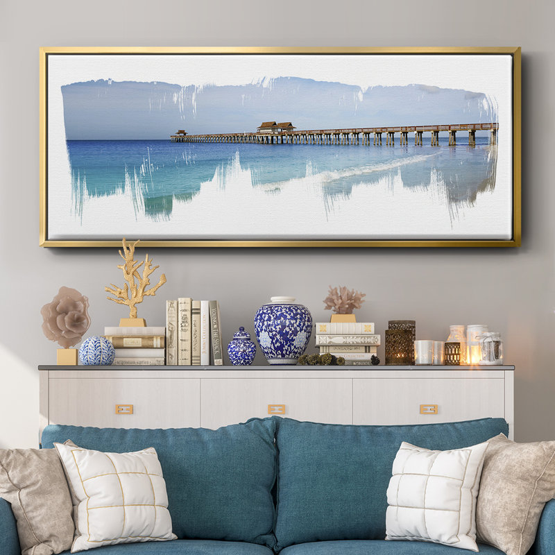 Virginia Beach Pier - toile encadrée, H 20 po x l 50 po