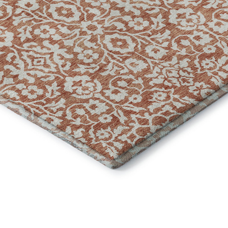 Premium Machine Washable Prisco Coral Rug, Rectangle 1'8" x 2'6"