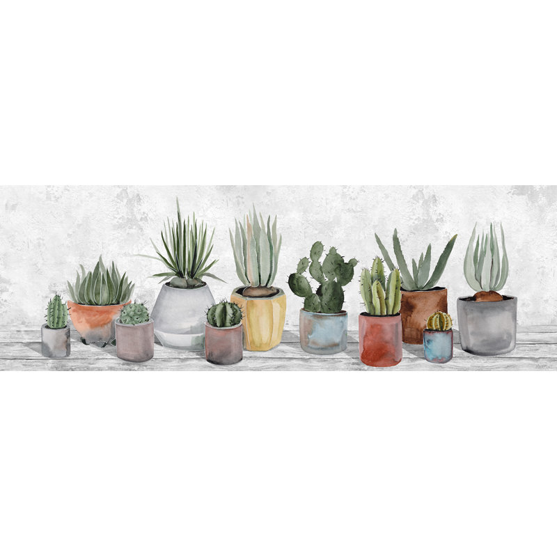 Coloured Plant Pots by Latitude Vive - Wrapped Canvas Painting, 41cm H x 122cm W x 3.81cm D