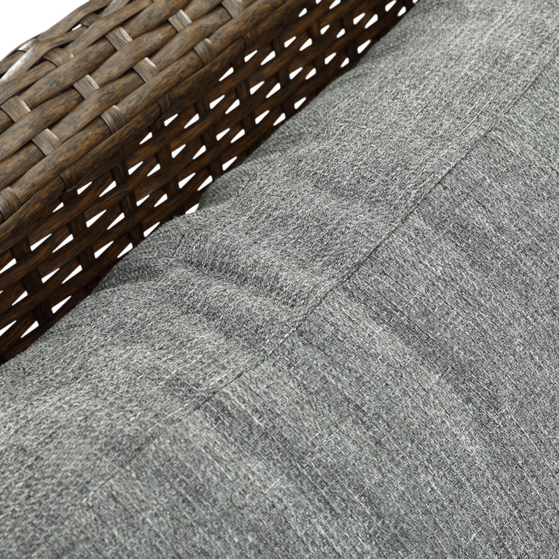 53'' Wide Straight Wicker Loveseat with Cushions