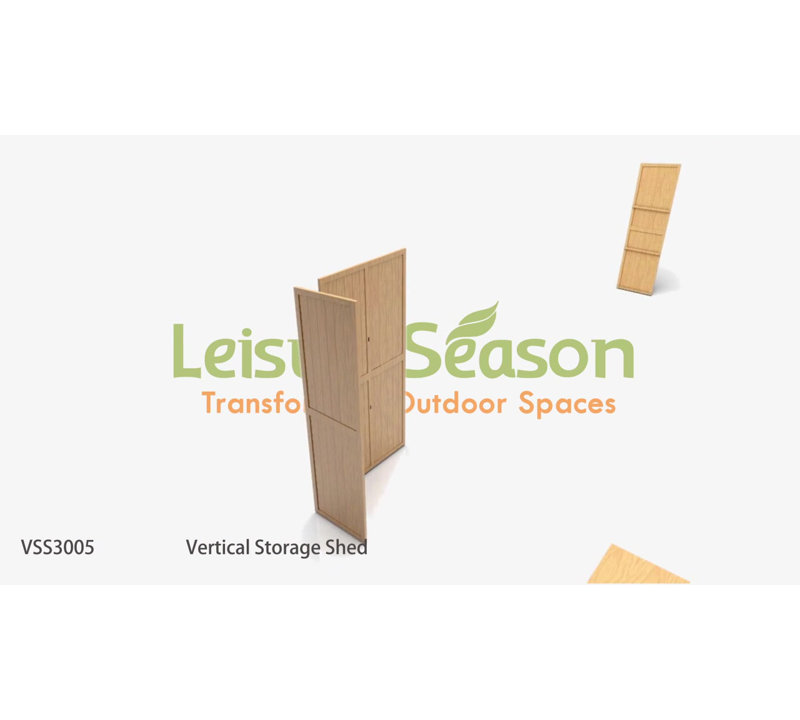 Brown Solid Wood Vertical Storage Shed with Double Doors