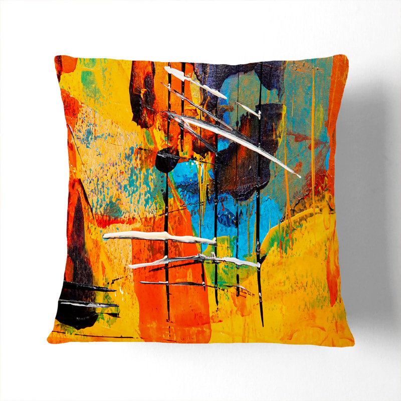 Abstract Square Cushion, White, 55 x 55 cm