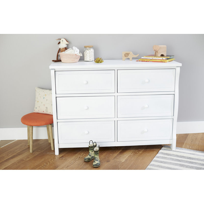 Commode double 6 tiroirs Princeton Elite, Blanc