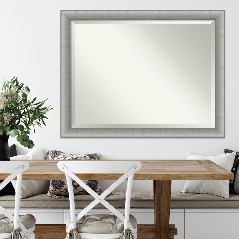 Flat Wall Mirror, Nickel, 34.75" x 44.75"