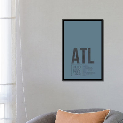 « atlanta (hartsfield-jackson) », art textuel sur toile, "air traffic control series"