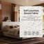 Base de lit grand format Cloud, lit plateforme tapissier blanc avec tête de lit souple, pieds en bois massif, aucun sommier requis, assemblage facile-130530458-130530457