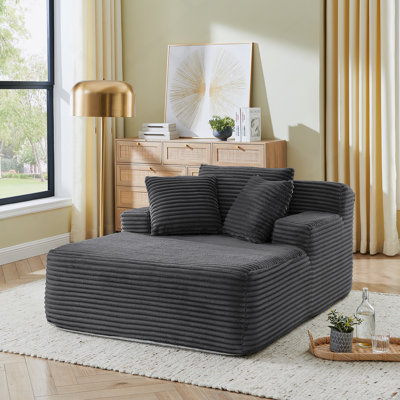 Méridienne simple, paresseuse, sans assemblage, fabriquée en tissu de velours, méridienne moderne moelleuse, utilisée pour les salons et les chambres à coucher - gris foncé
