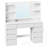 43.5" W Makeup Table With Charging Station, Vanity Desk With Lighted Mirror And 9 Drawers, Tool-Free Rail Assembly