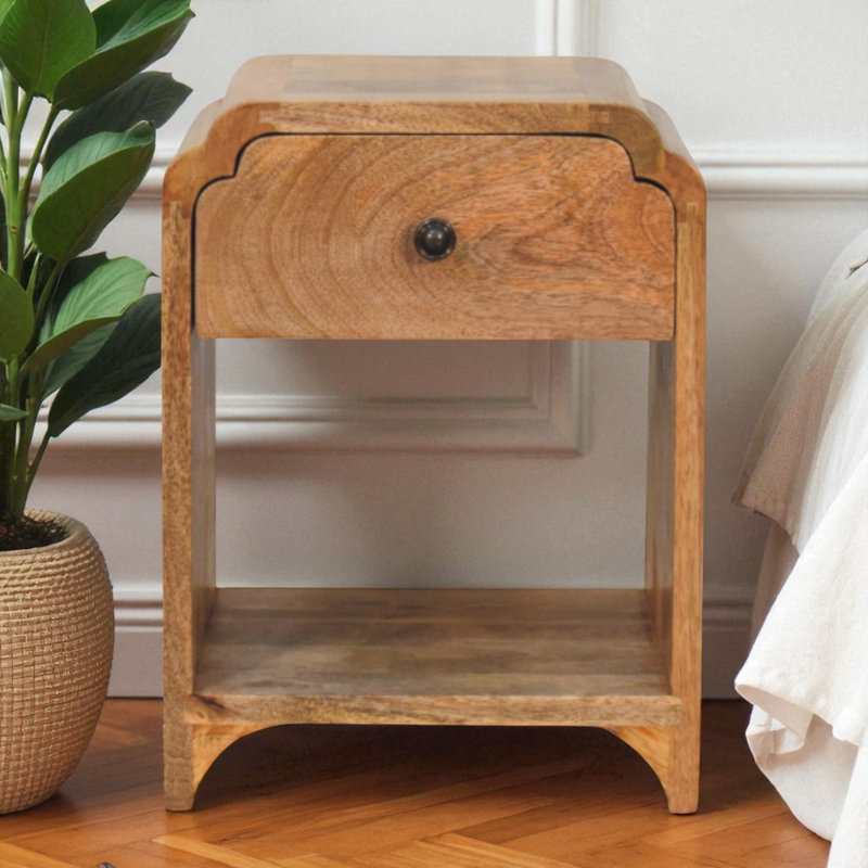 Ghada 30cm W Solid Wood Bedside Table