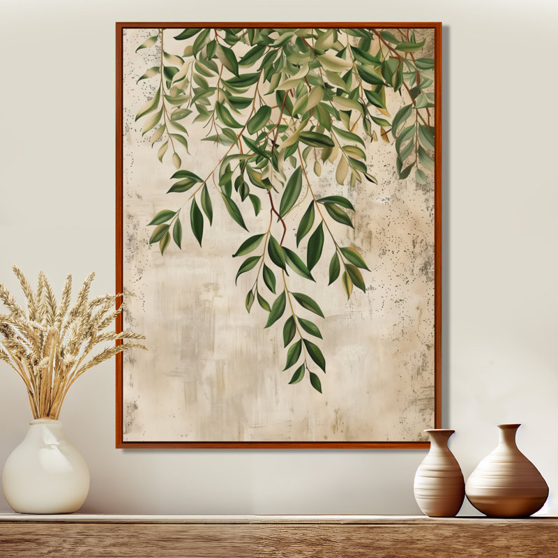 Plantes vertes, plantes, plantes, vignes, art mural, salon, Toile avec cadre flottant noir, H 40 po x l 30 po x P 1,5 po