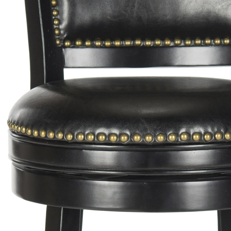 Brockway Swivel Bar Stool, Black / Black