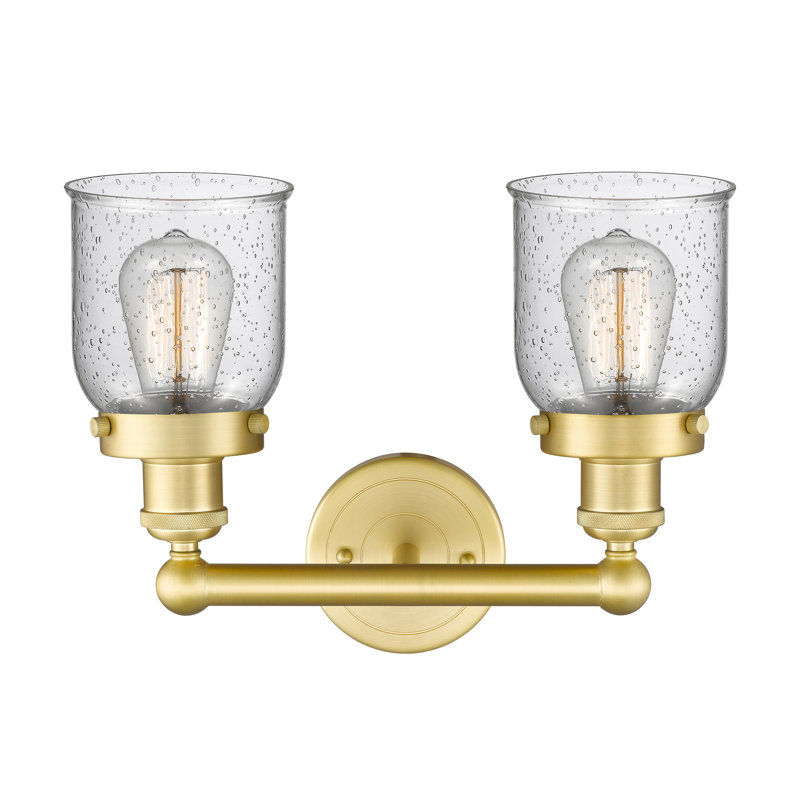 Éclairage pour meuble-lavabo à 2 lumières à intensité variable Corralitos, Or satiné, Bullé