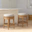 Tabouret de bar pivotant sans dossier, naturel patiné