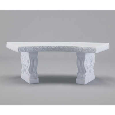 Sharpe Garden Bench White Indoor/Outdoor Polyethylene Lightweight Commercial Grade Plastic
