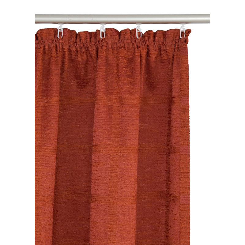 Shire Room Darkening Single Curtain Panel, 270 W x 245 D cm, Terra