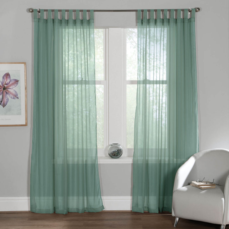 Mitthun Semi Sheer Pair, 149cm Width x 122cm Drop, Green