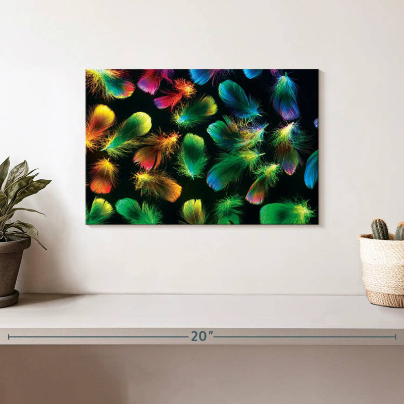 Kerner Gradient Color Feathers Pattern, 8" H x 12" W