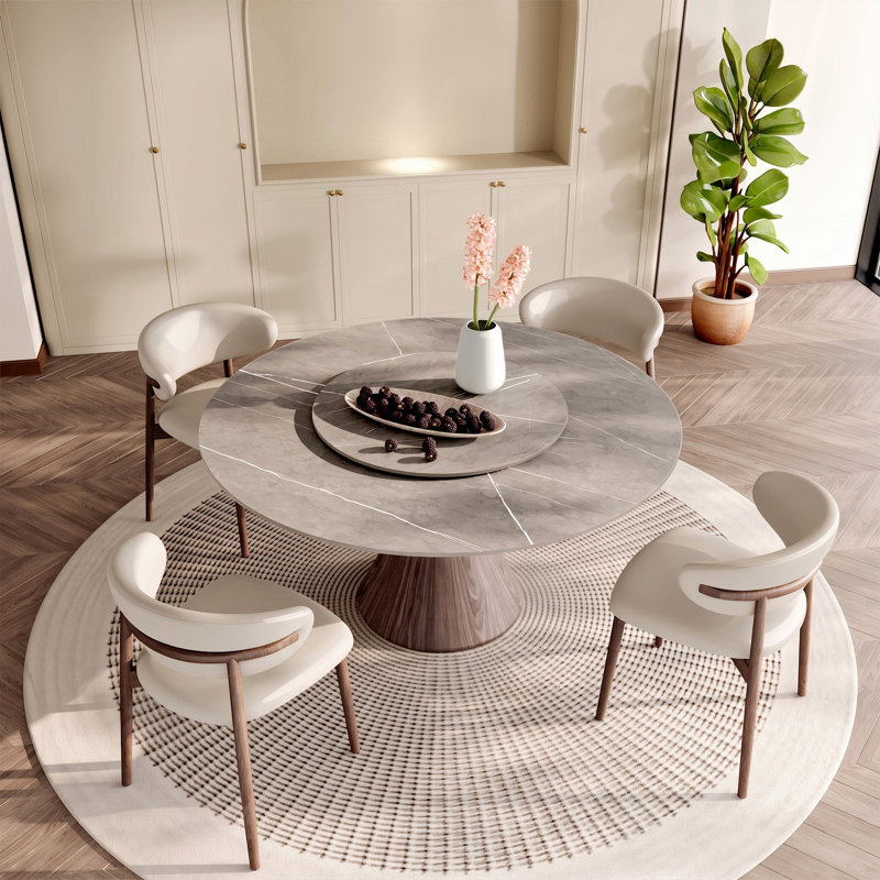 Table de salle à manger moderne, 29.52" H x 53.15" W x 53.15" D, Ash