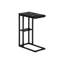 Modern Side Table With Rectangular Black Marble Look For Living Spaces Snack Marble-Like Surface And Metal Base Home