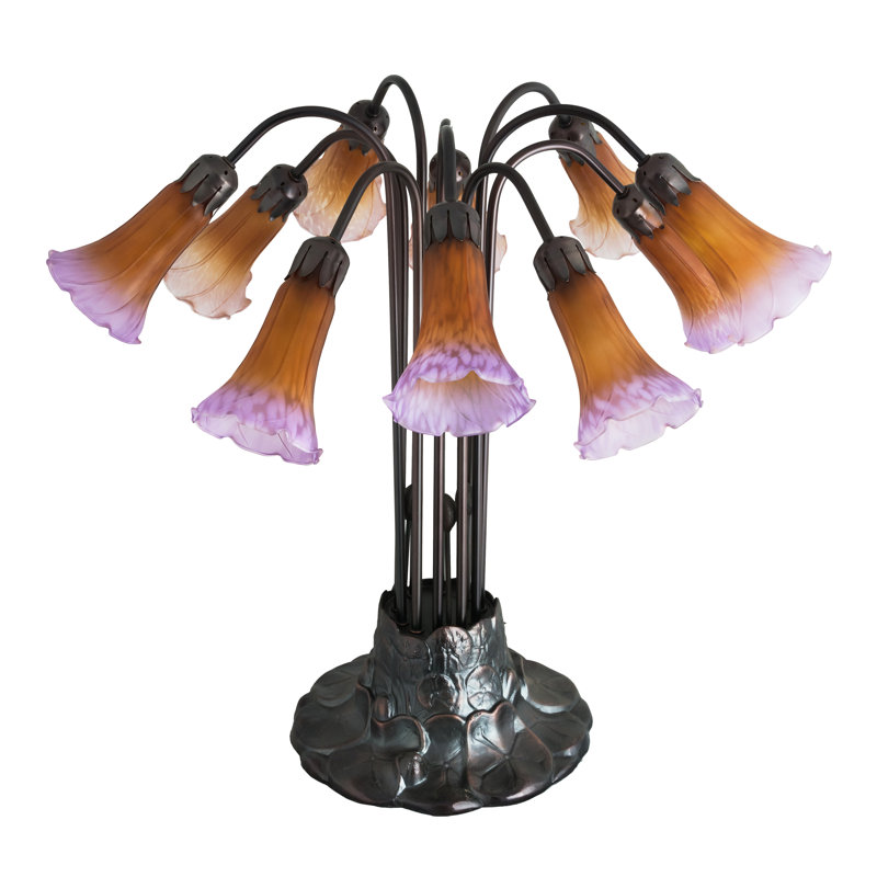 Lampe de table ambre / mauve l 22 po H 10 po