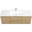 Meuble-lavabo flottant de 60 po avec lavabo, armoire de rangement murale avec lavabo à surface solide et tiroirs à fermeture en douceur entièrement assemblés-126271489