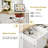 3 Pieces Kitchen Island Set with Storage Cabinet, Drawers, and 2 Stools-378934733-387945878